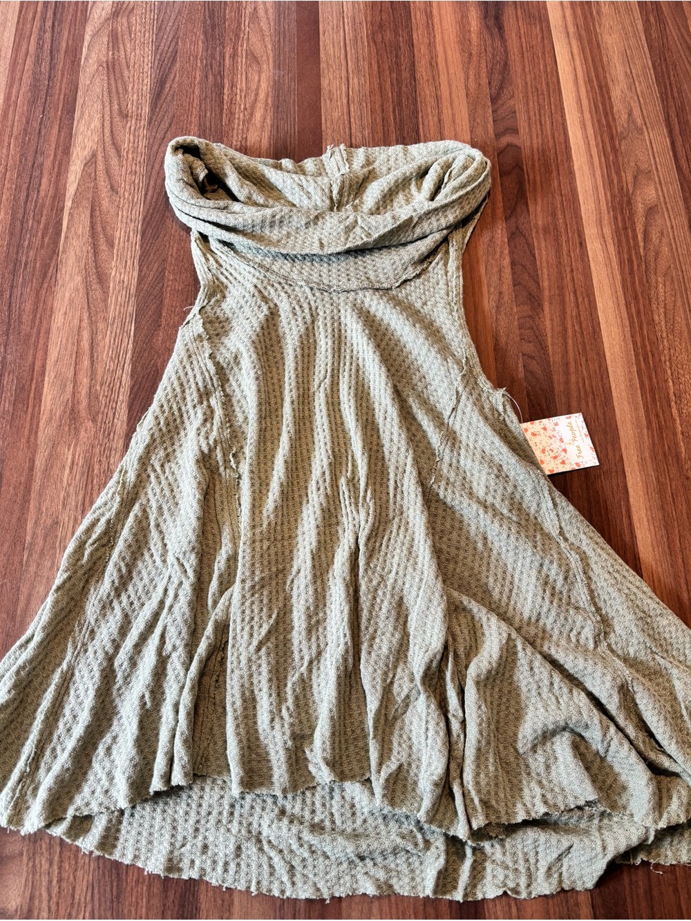 We The Free Olive Green Waffle Circle Skirt